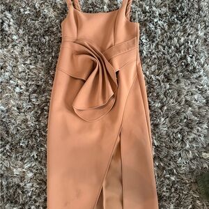 Elegant Tan Sleeveless Dress